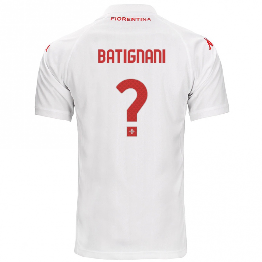 Kids Football Francesco Batignani #0 White Away Jersey 2024/25 T-Shirt Canada