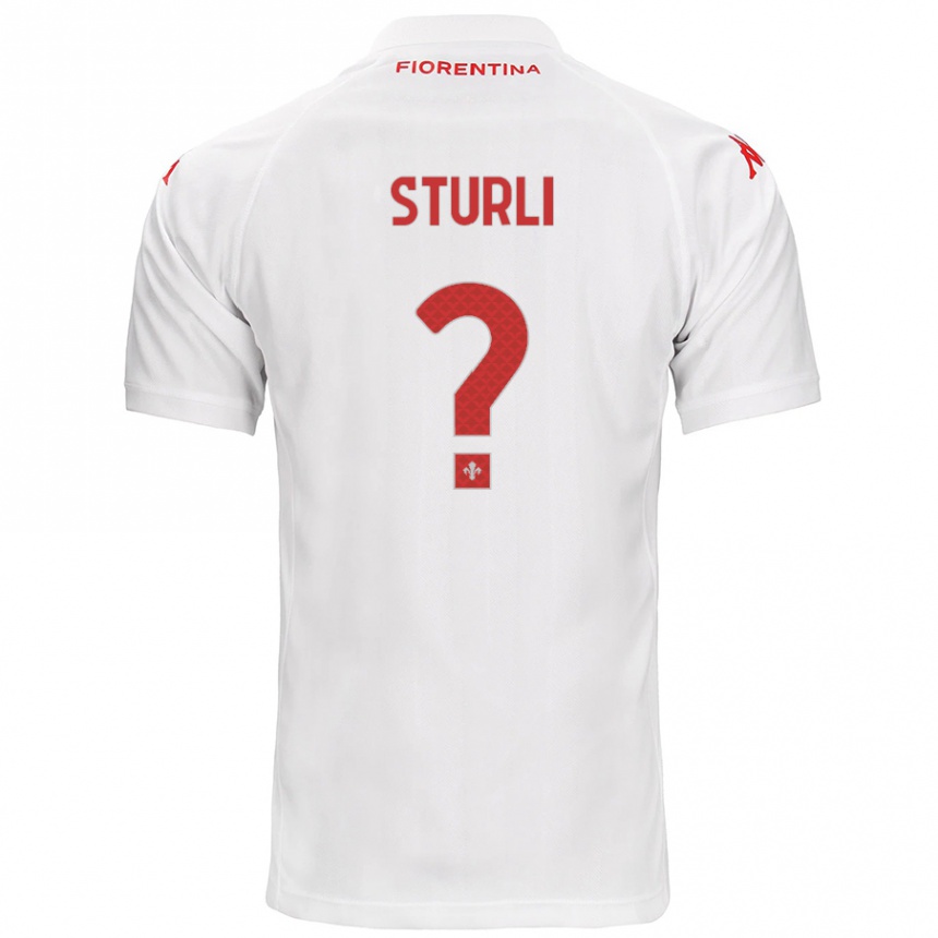 Kids Football Edoardo Sturli #0 White Away Jersey 2024/25 T-Shirt Canada