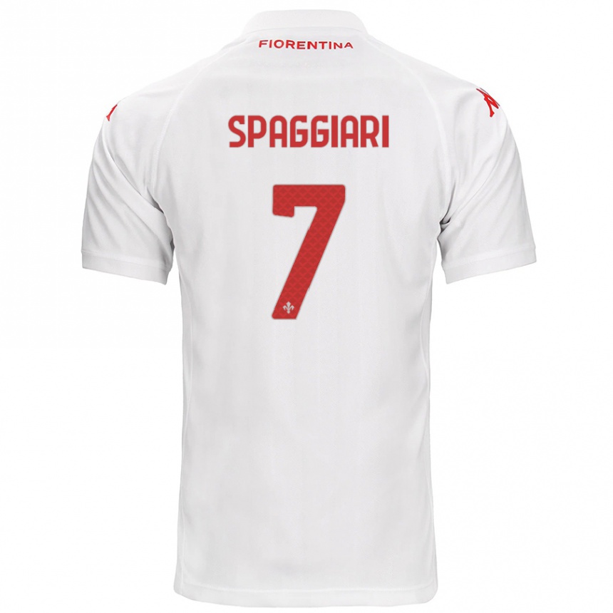 Enfant Football Maillot Riccardo Spaggiari #7 Blanc Tenues Extérieur 2024/25 Canada