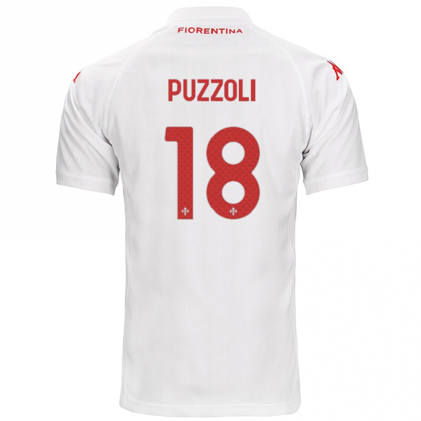 Kids Football Giorgio Puzzoli #18 White Away Jersey 2024/25 T-Shirt Canada