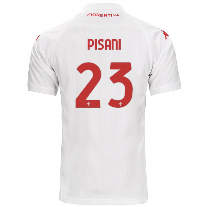 Kids Football Diego Pisani #23 White Away Jersey 2024/25 T-Shirt Canada