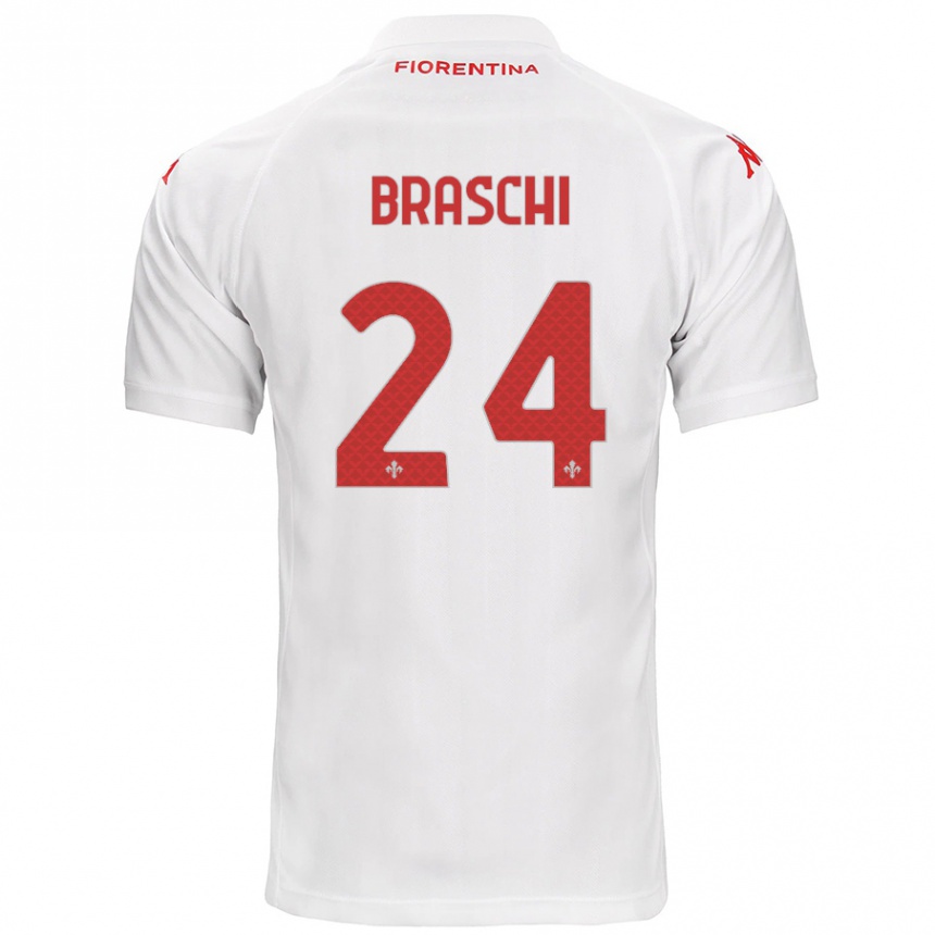 Enfant Football Maillot Riccardo Braschi #24 Blanc Tenues Extérieur 2024/25 Canada