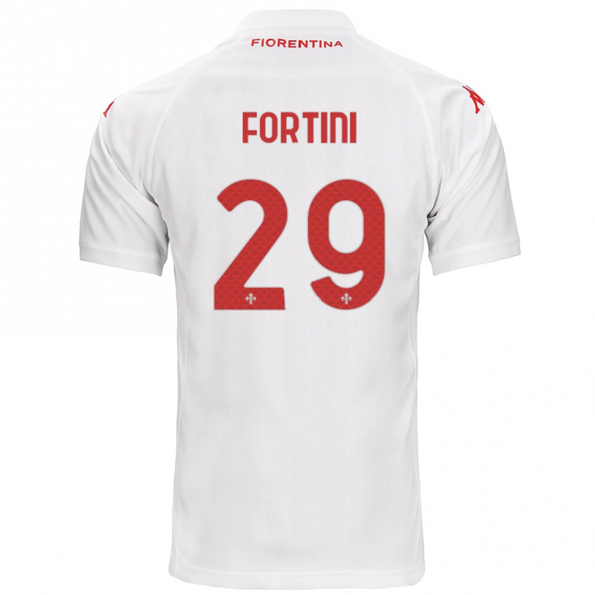 Kids Football Niccolò Fortini #29 White Away Jersey 2024/25 T-Shirt Canada