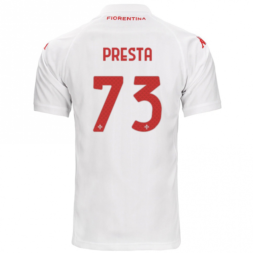 Kids Football Francesco Presta #73 White Away Jersey 2024/25 T-Shirt Canada