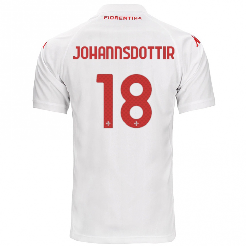 Enfant Football Maillot Alexandra Jóhannsdóttir #18 Blanc Tenues Extérieur 2024/25 Canada