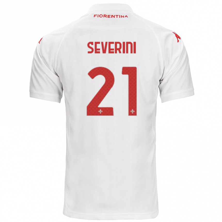 Kids Football Emma Severini #21 White Away Jersey 2024/25 T-Shirt Canada