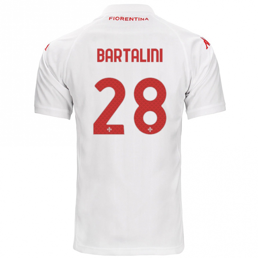 Kids Football Viola Bartalini #28 White Away Jersey 2024/25 T-Shirt Canada