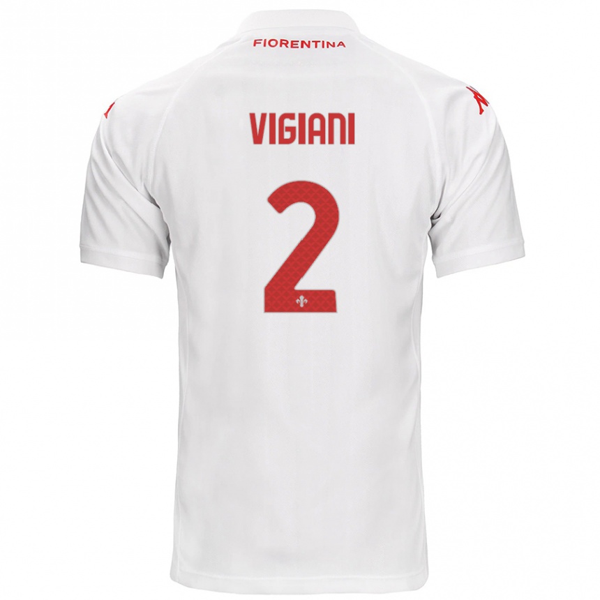 Kids Football Lorenzo Vigiani #2 White Away Jersey 2024/25 T-Shirt Canada