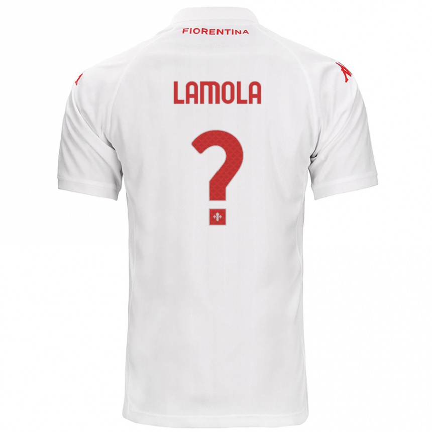 Kids Football Lorenzo Lamola #0 White Away Jersey 2024/25 T-Shirt Canada