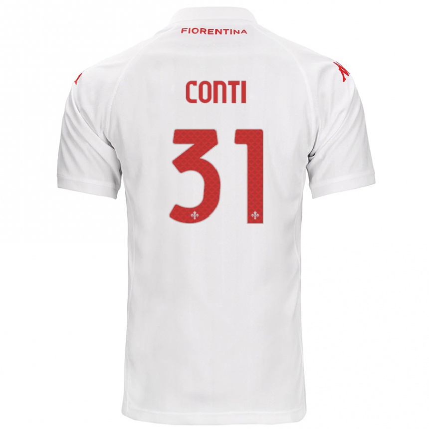 Kids Football Gabriele Conti #31 White Away Jersey 2024/25 T-Shirt Canada