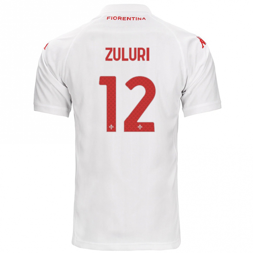 Kids Football Athena Zuluri #12 White Away Jersey 2024/25 T-Shirt Canada