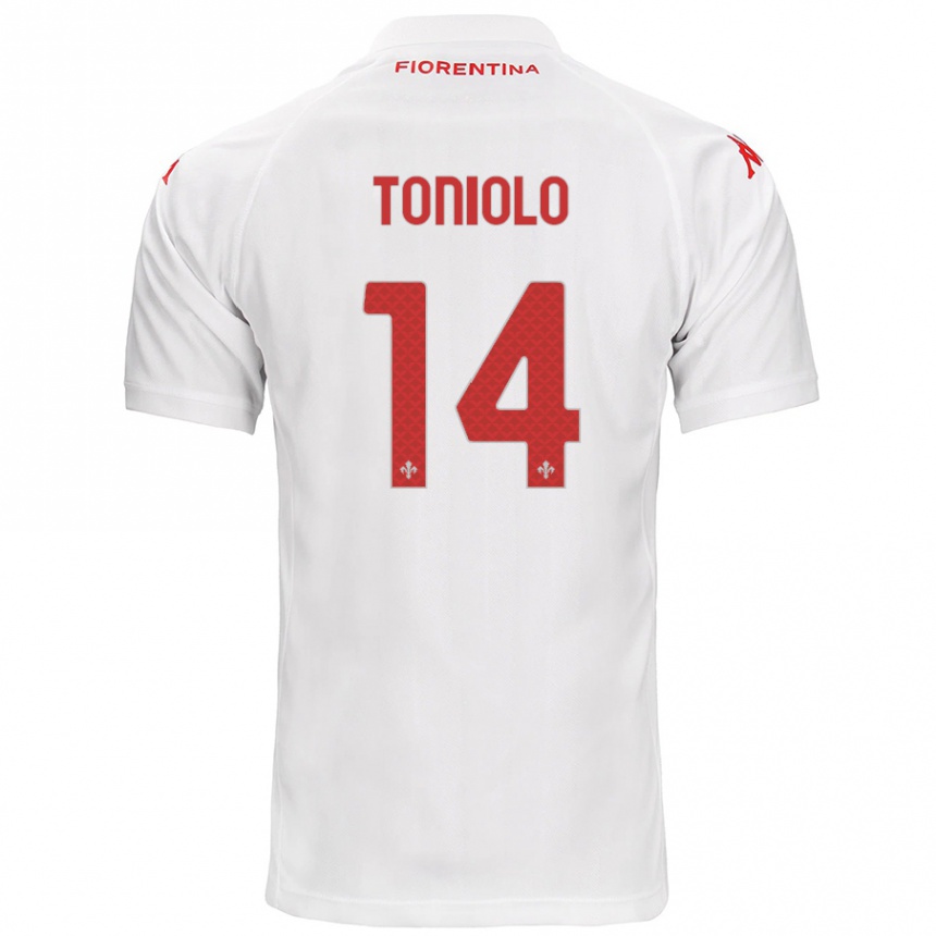 Kids Football Martina Toniolo #14 White Away Jersey 2024/25 T-Shirt Canada