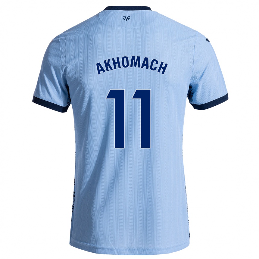 Enfant Football Maillot Ilias Akhomach #11 Bleu Ciel Tenues Extérieur 2024/25 Canada