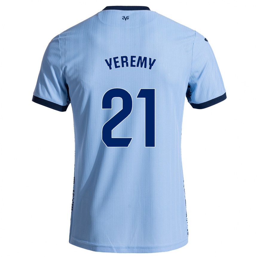 Enfant Football Maillot Yéremy Pino #21 Bleu Ciel Tenues Extérieur 2024/25 Canada