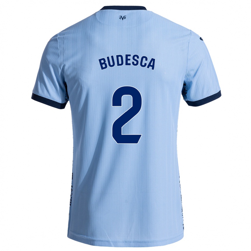 Enfant Football Maillot Daniel Budesca #2 Bleu Ciel Tenues Extérieur 2024/25 Canada