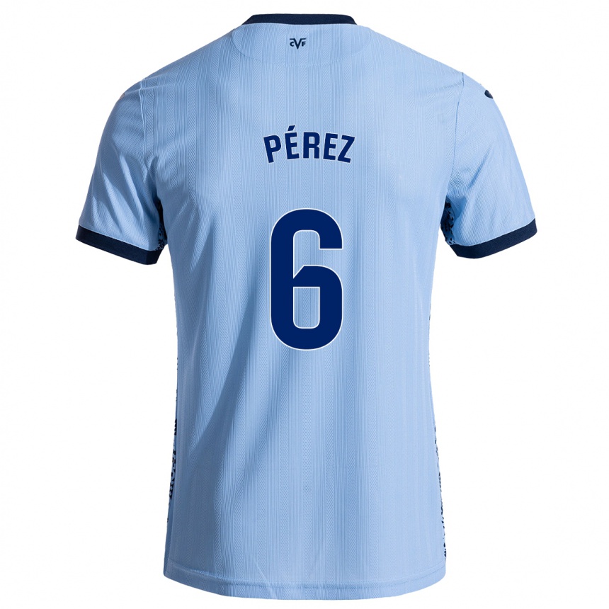 Enfant Football Maillot Hugo Pérez #6 Bleu Ciel Tenues Extérieur 2024/25 Canada