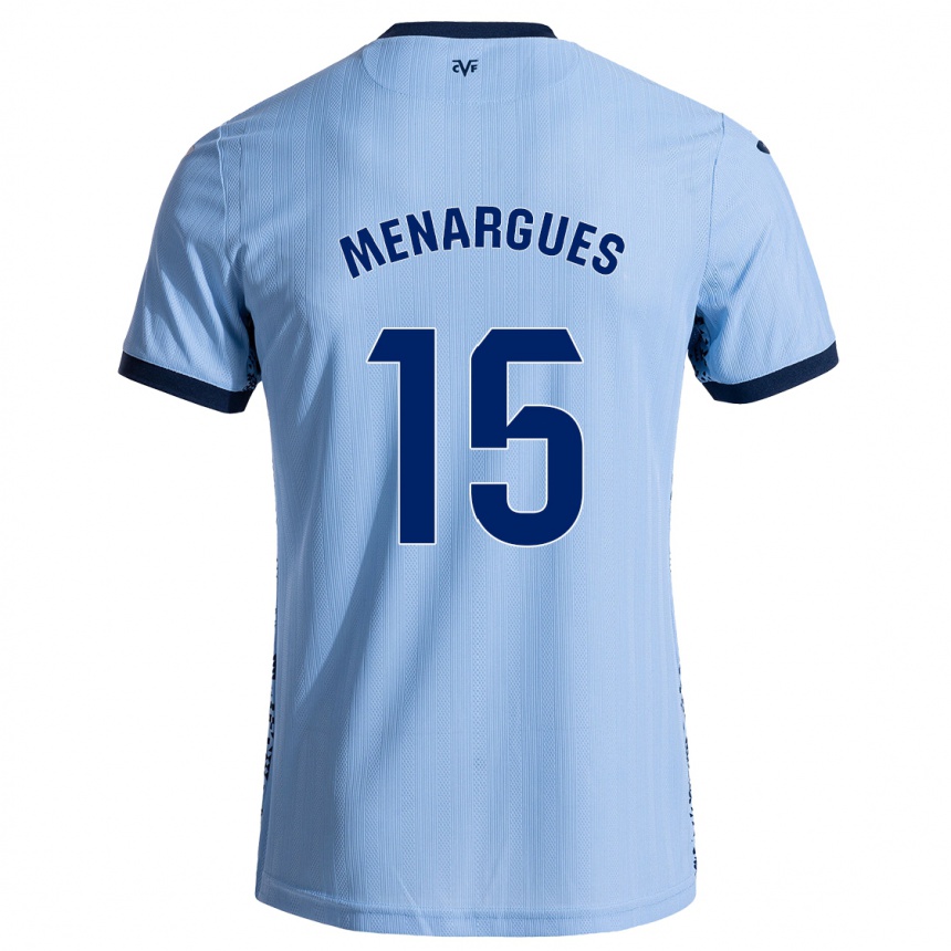 Kids Football Joseda Menargues #15 Sky Blue Away Jersey 2024/25 T-Shirt Canada