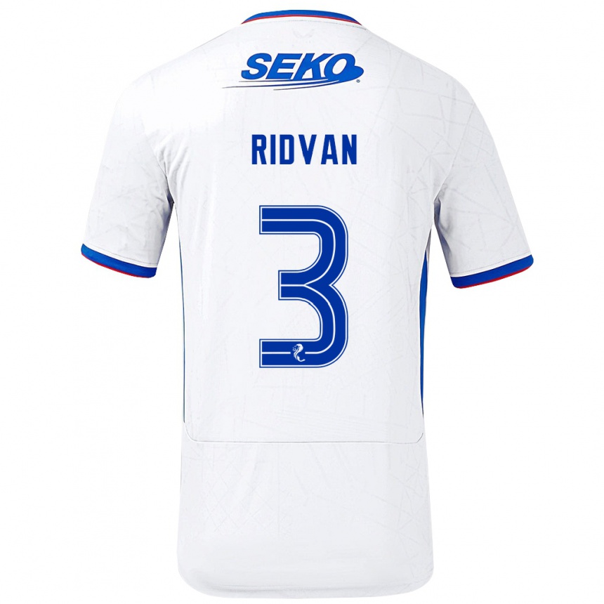 Kids Football Rıdvan Yılmaz #3 White Blue Away Jersey 2024/25 T-Shirt Canada