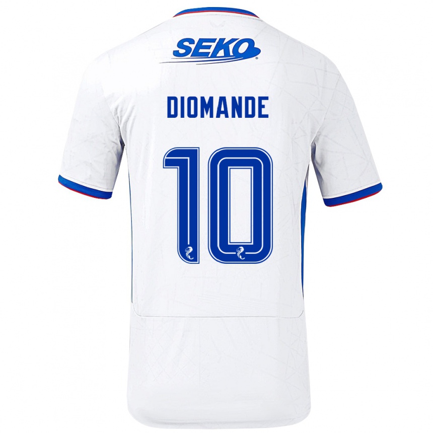 Kids Football Mohamed Diomandé #10 White Blue Away Jersey 2024/25 T-Shirt Canada