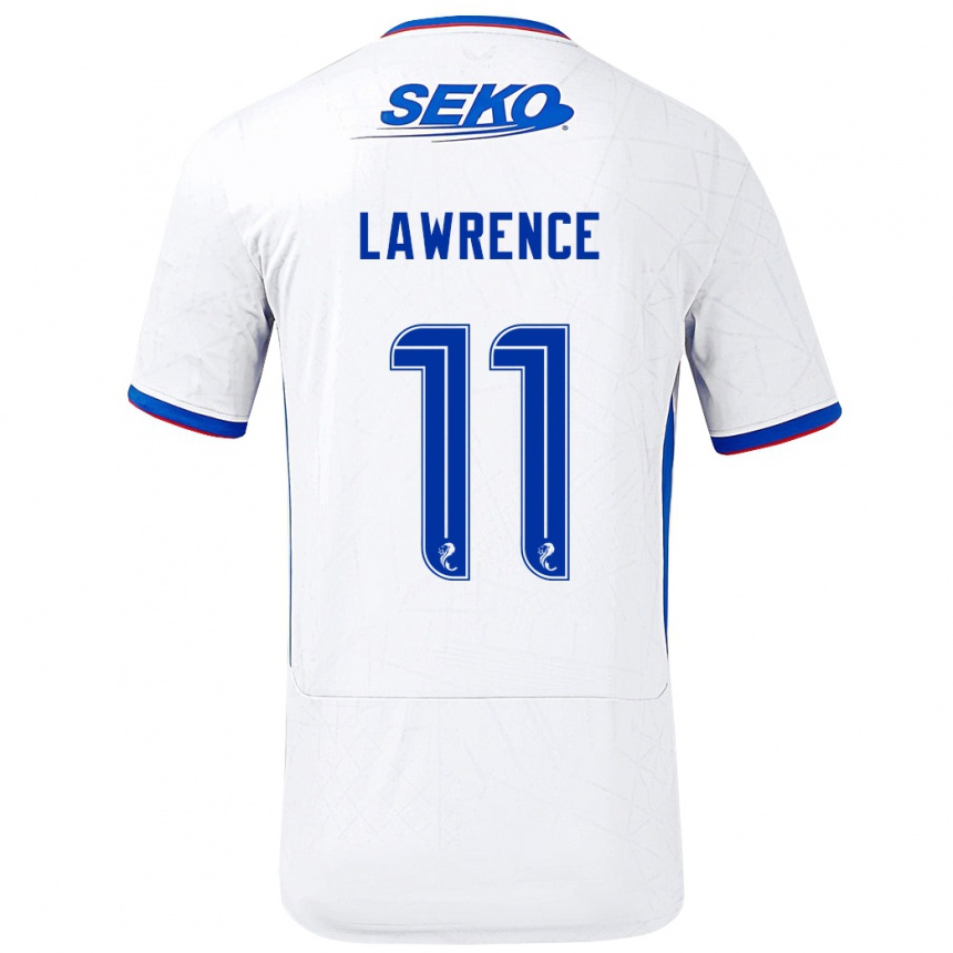 Enfant Football Maillot Tom Lawrence #11 Blanc Bleu Tenues Extérieur 2024/25 Canada