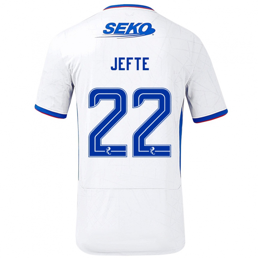 Kids Football Jefté #22 White Blue Away Jersey 2024/25 T-Shirt Canada