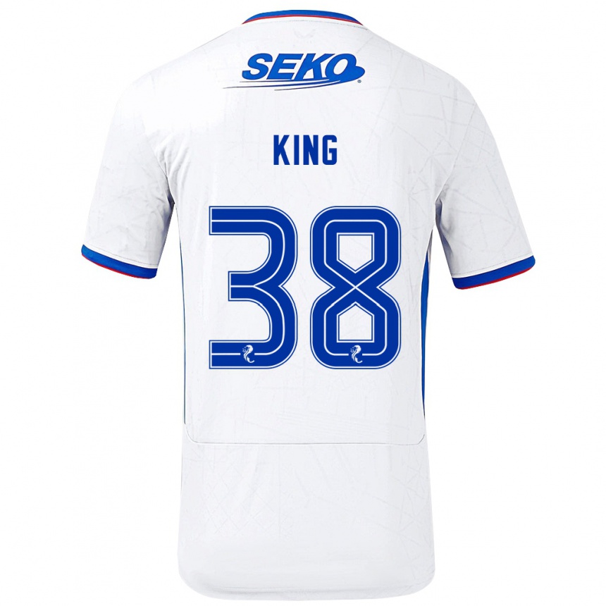 Kids Football Leon King #38 White Blue Away Jersey 2024/25 T-Shirt Canada