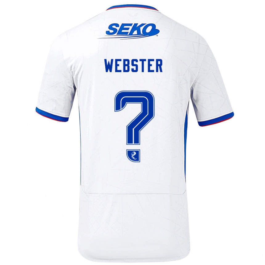 Kids Football Kristian Webster #0 White Blue Away Jersey 2024/25 T-Shirt Canada