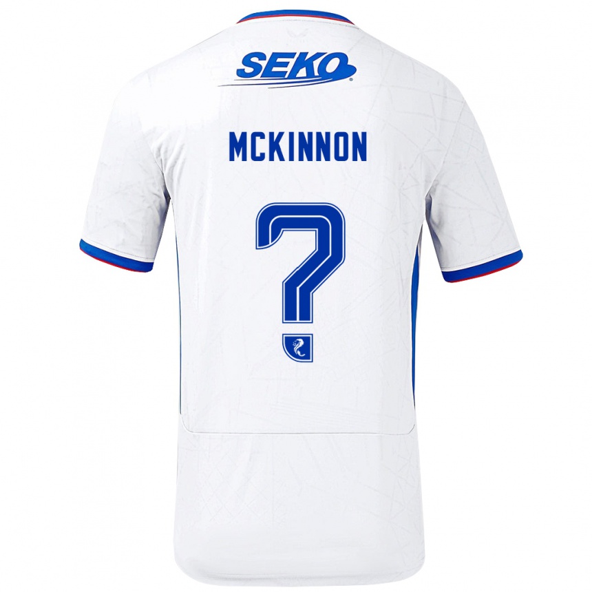 Kids Football Cole Mckinnon #0 White Blue Away Jersey 2024/25 T-Shirt Canada