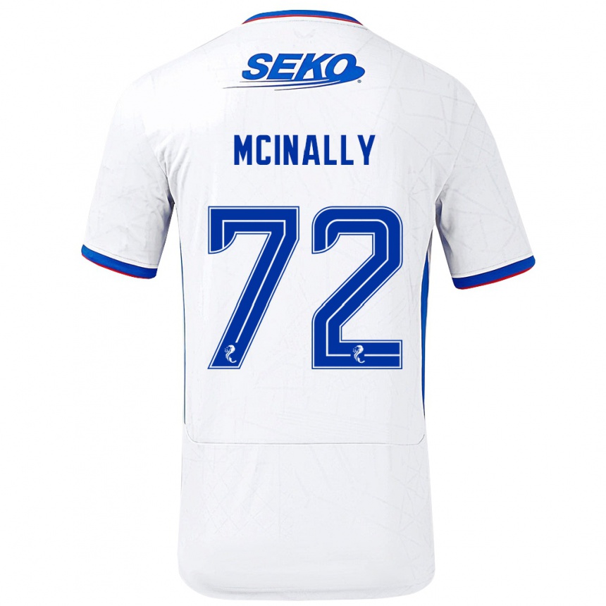 Enfant Football Maillot Darren Mcinally #72 Blanc Bleu Tenues Extérieur 2024/25 Canada