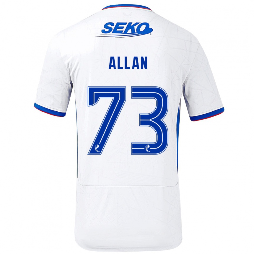 Enfant Football Maillot Connor Allan #73 Blanc Bleu Tenues Extérieur 2024/25 Canada