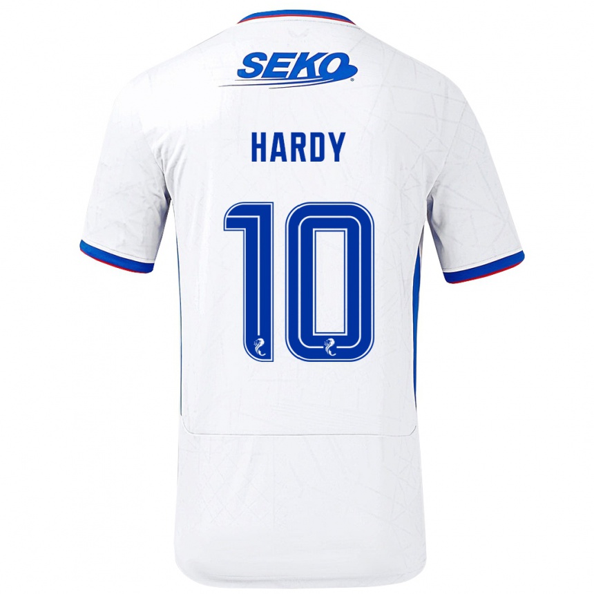 Kids Football Rio Hardy #10 White Blue Away Jersey 2024/25 T-Shirt Canada