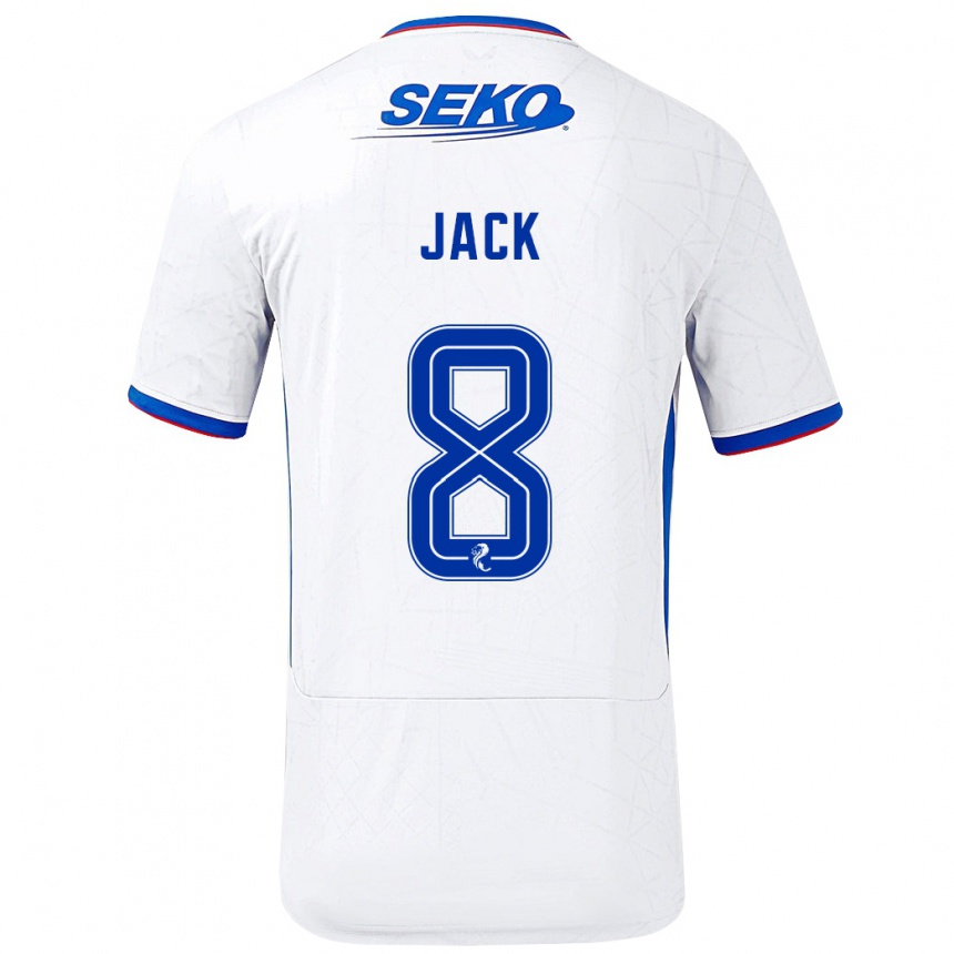 Kids Football Ryan Jack #8 White Blue Away Jersey 2024/25 T-Shirt Canada