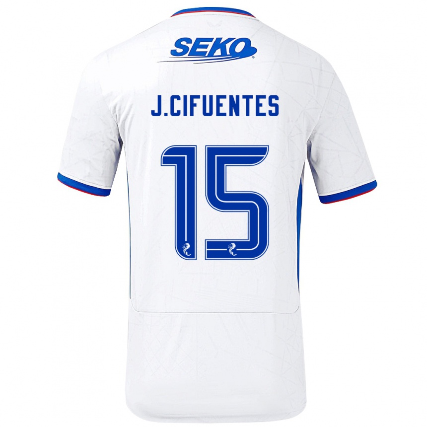 Enfant Football Maillot José Cifuentes #15 Blanc Bleu Tenues Extérieur 2024/25 Canada