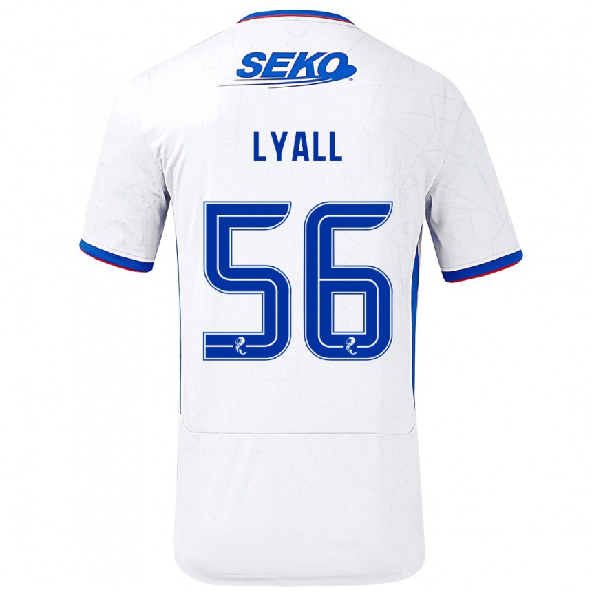 Enfant Football Maillot Arron Lyall #56 Blanc Bleu Tenues Extérieur 2024/25 Canada