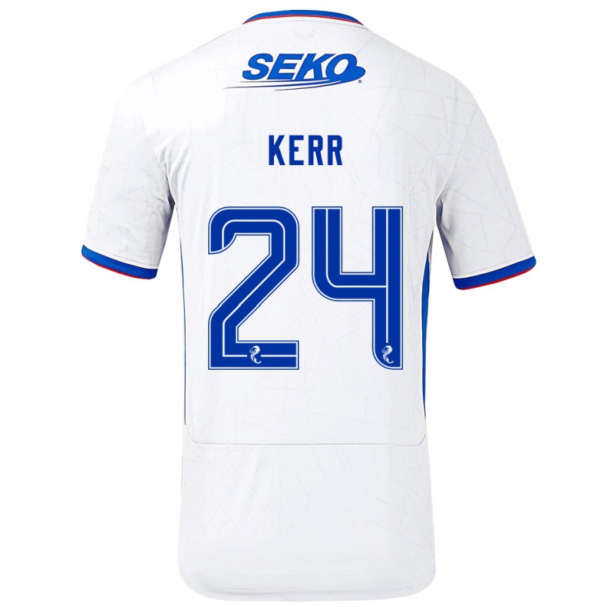 Enfant Football Maillot Samantha Mary Kerr #24 Blanc Bleu Tenues Extérieur 2024/25 Canada