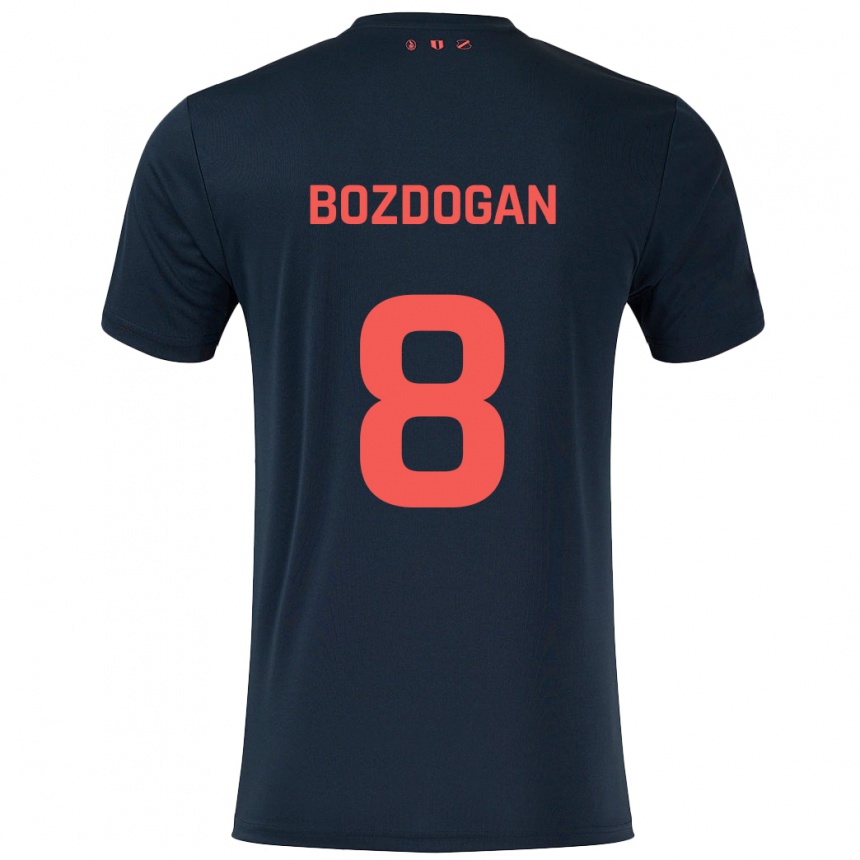 Kids Football Can Bozdogan #8 Black Red Away Jersey 2024/25 T-Shirt Canada