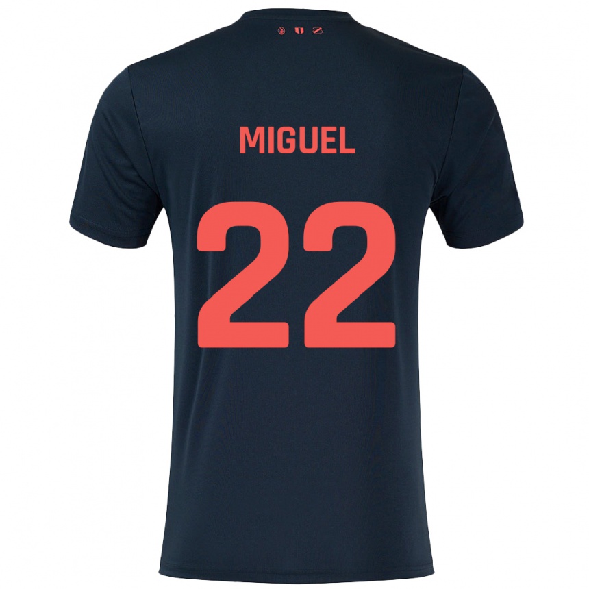 Kids Football Miguel Rodríguez #22 Black Red Away Jersey 2024/25 T-Shirt Canada