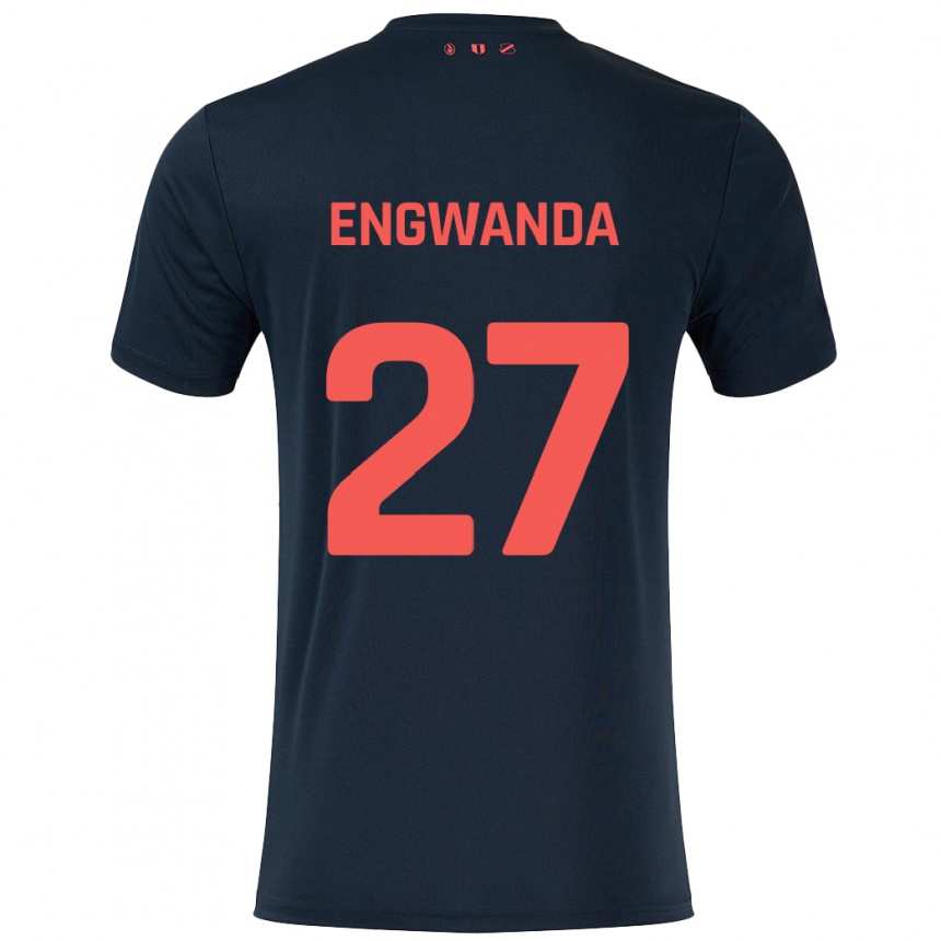 Kids Football Alonzo Engwanda #27 Black Red Away Jersey 2024/25 T-Shirt Canada