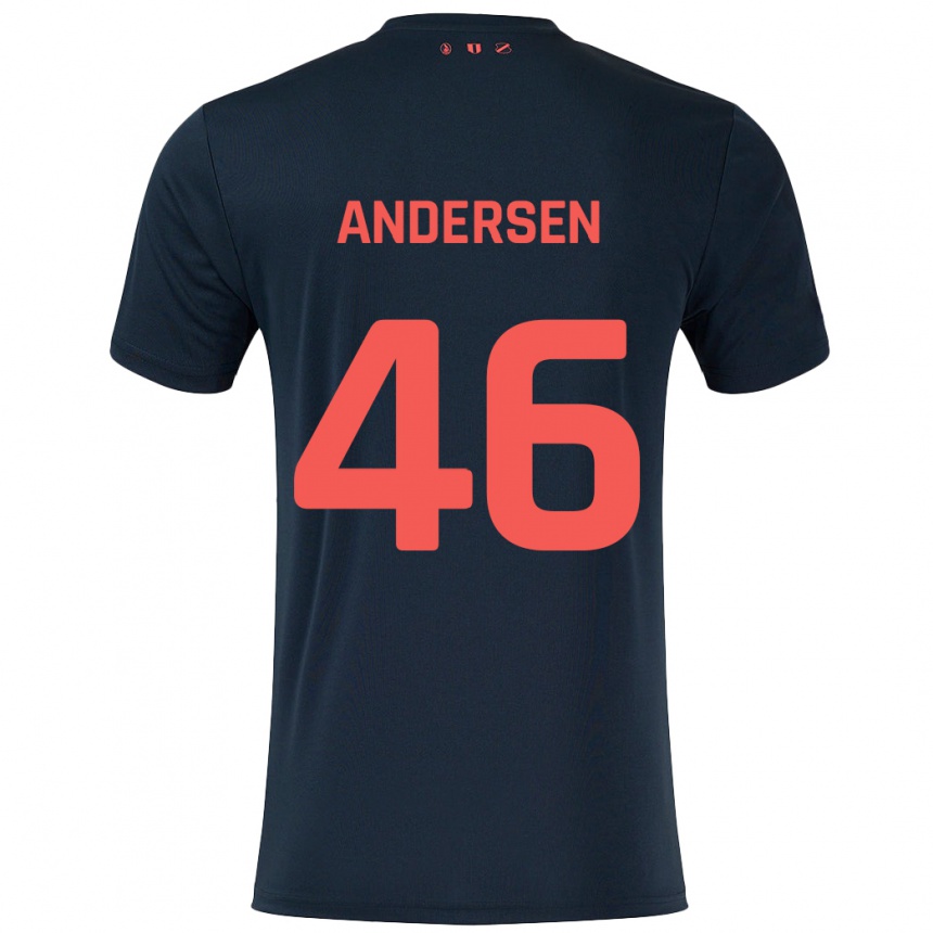 Kids Football Silas Andersen #46 Black Red Away Jersey 2024/25 T-Shirt Canada