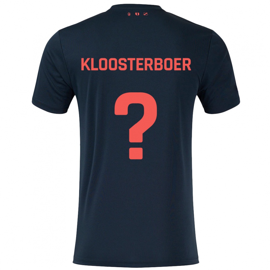 Kids Football Per Kloosterboer #0 Black Red Away Jersey 2024/25 T-Shirt Canada