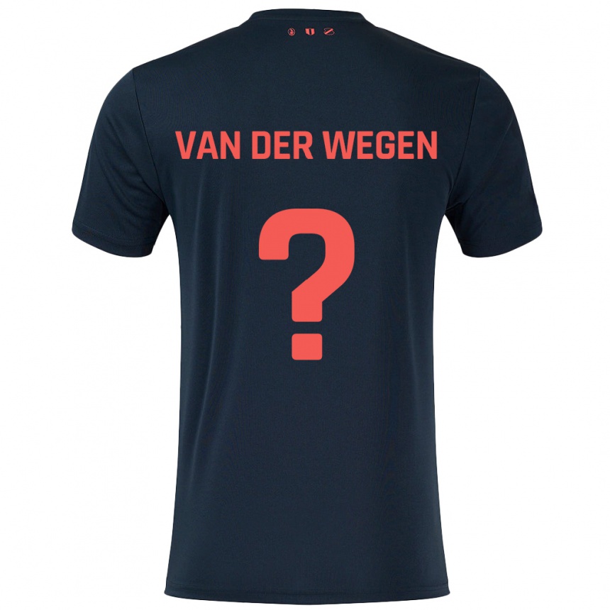 Kids Football Sil Van Der Wegen #0 Black Red Away Jersey 2024/25 T-Shirt Canada