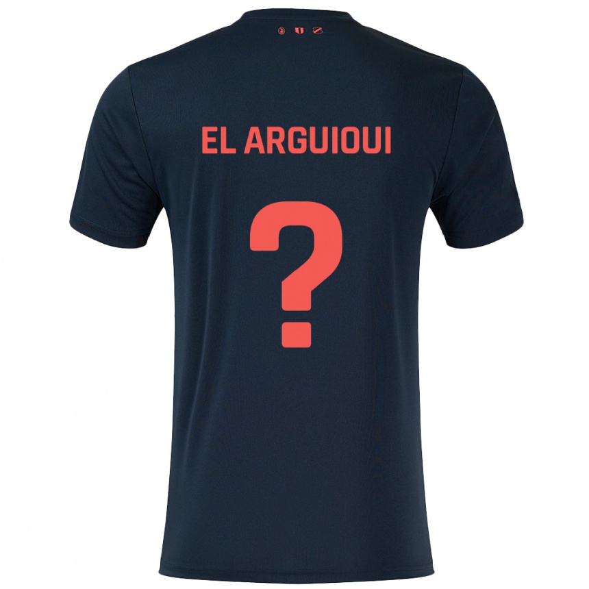 Kids Football Rafik El Arguioui #0 Black Red Away Jersey 2024/25 T-Shirt Canada