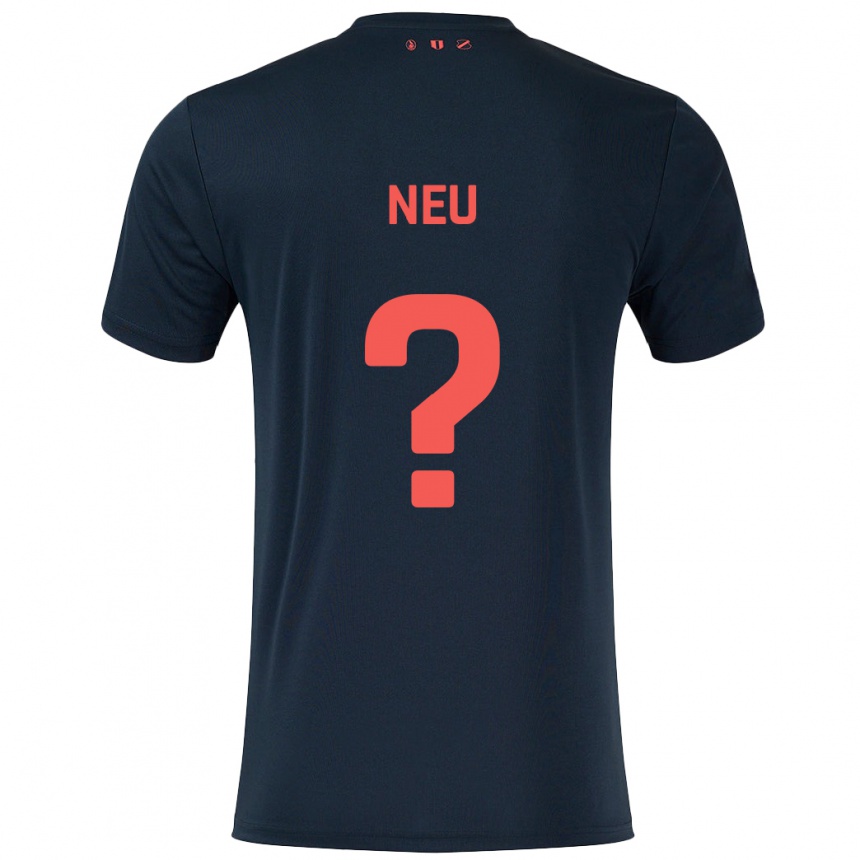 Kids Football Luca Neu #0 Black Red Away Jersey 2024/25 T-Shirt Canada