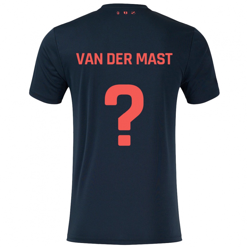 Kids Football Hylke Van Der Mast #0 Black Red Away Jersey 2024/25 T-Shirt Canada