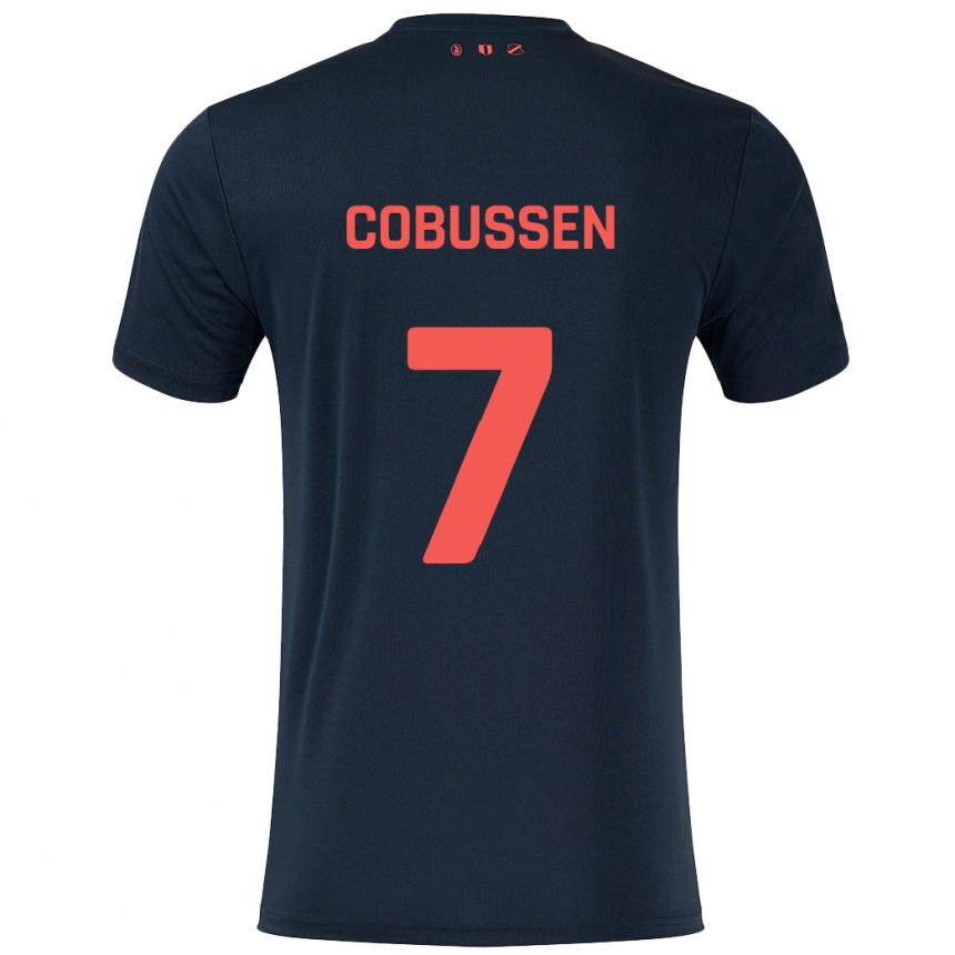 Kids Football Sophie Cobussen #7 Black Red Away Jersey 2024/25 T-Shirt Canada