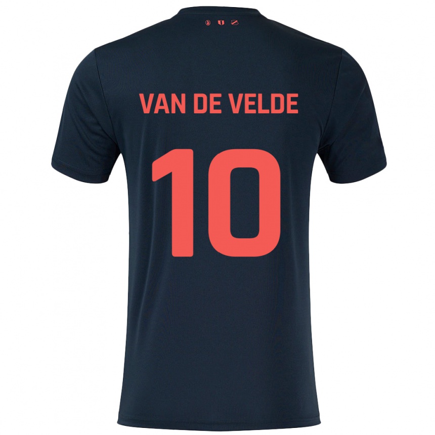 Kids Football Senne Van De Velde #10 Black Red Away Jersey 2024/25 T-Shirt Canada