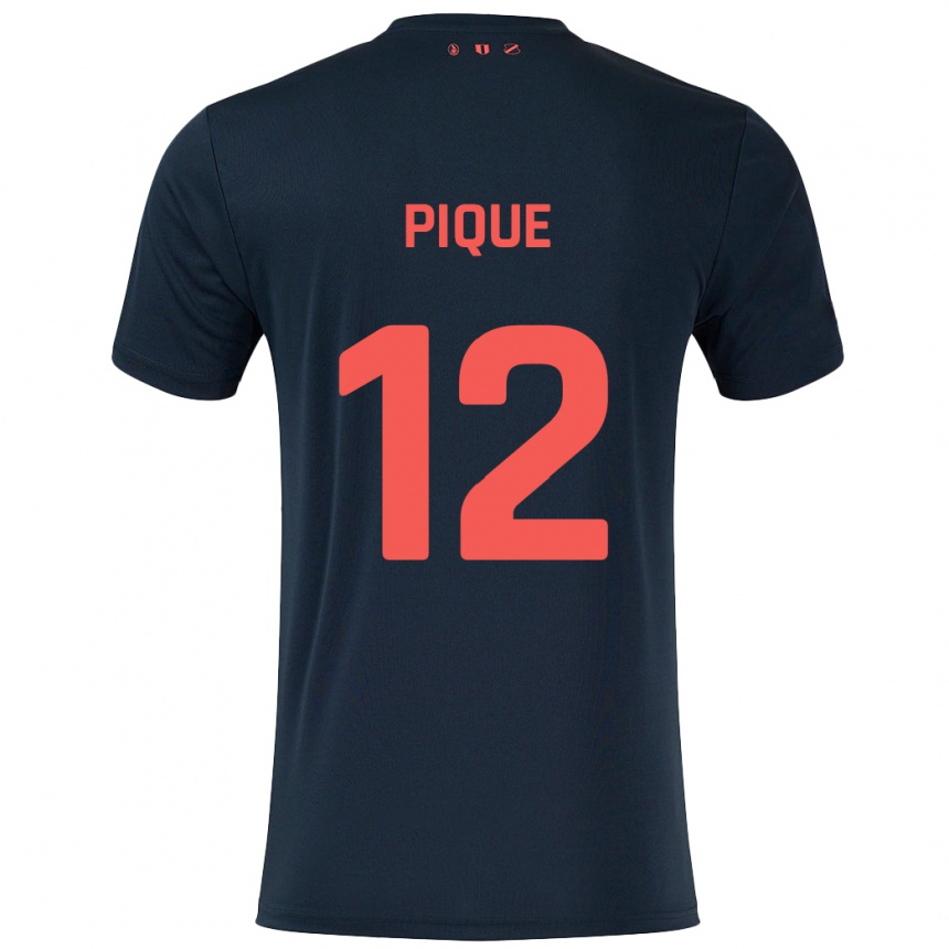 Kids Football Naomi Piqué #12 Black Red Away Jersey 2024/25 T-Shirt Canada