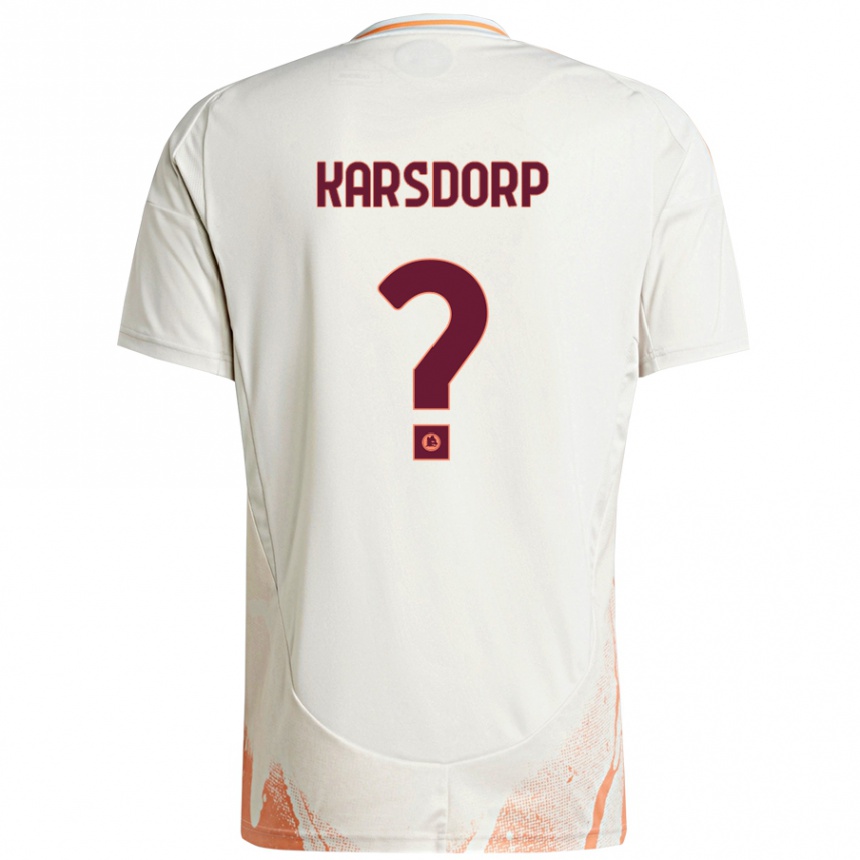 Enfant Football Maillot Rick Karsdorp #0 Crème Blanc Orange Tenues Extérieur 2024/25 Canada