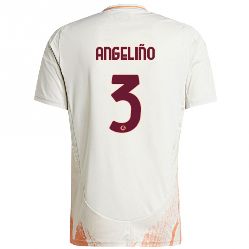 Kids Football Angeliño #3 Cream White Orange Away Jersey 2024/25 T-Shirt Canada