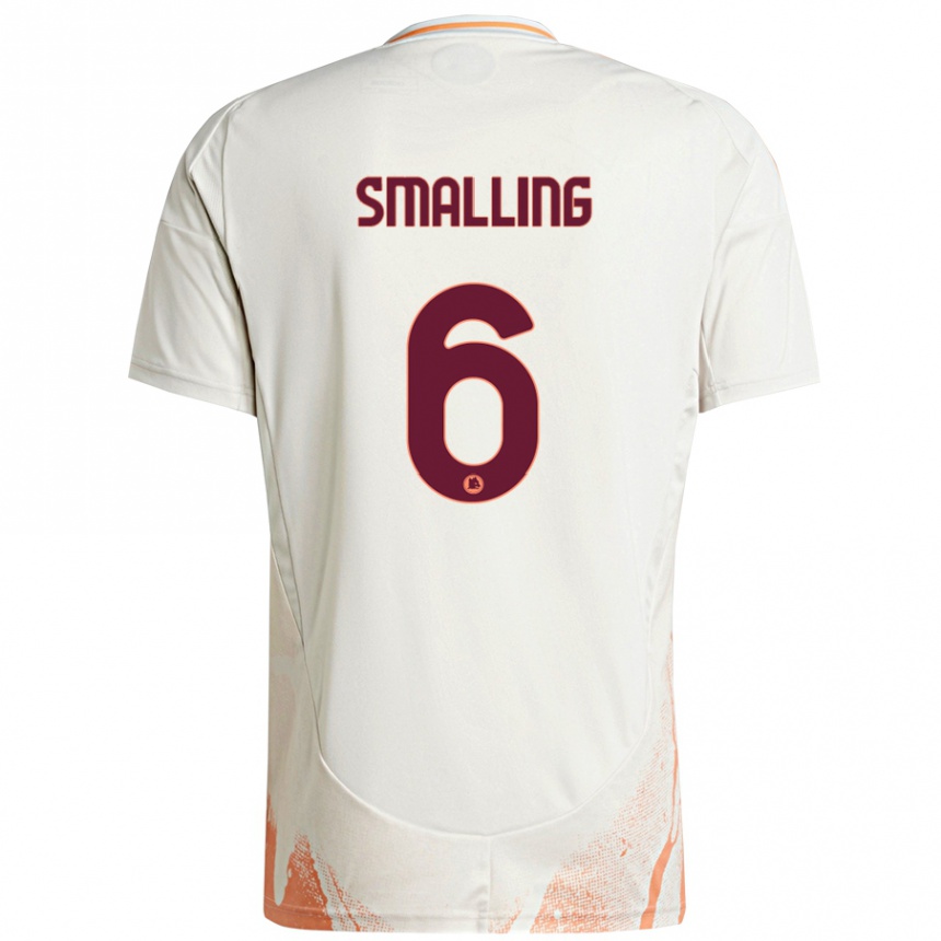 Kids Football Chris Smalling #6 Cream White Orange Away Jersey 2024/25 T-Shirt Canada